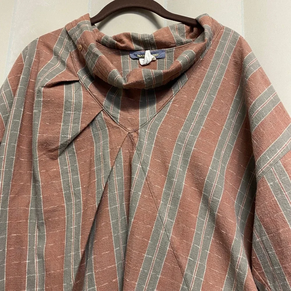 Vintage Issey Miyake Women's Top Medium Funnel Neck Lagenlook 80s 90s Designer - Picture 3 of 12